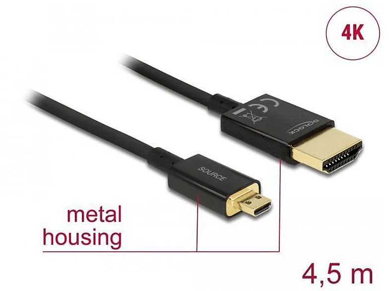 DELOCK 84785 HDMI Kabel, Schwarz SATURN