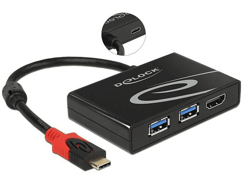 DELOCK 62854 USB-Hub, Schwarz