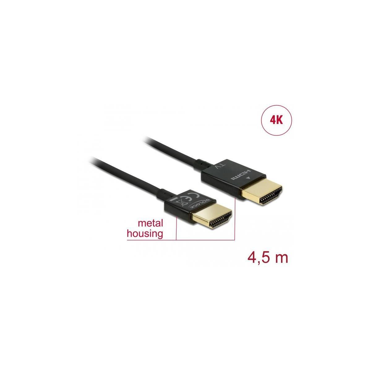 Audio, 4,5 & HDMI-A Schwarz DELOCK Stecker Optionen TV & & Kabel m Zubehör, Display 3D 4K DELOCK Video, &