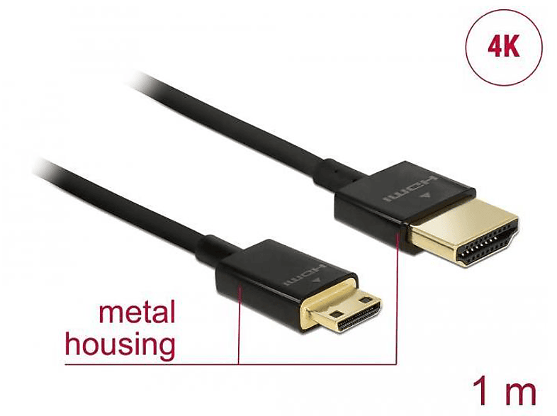 DELOCK 84776 HDMI Kabel, Schwarz | HDMI Kabel