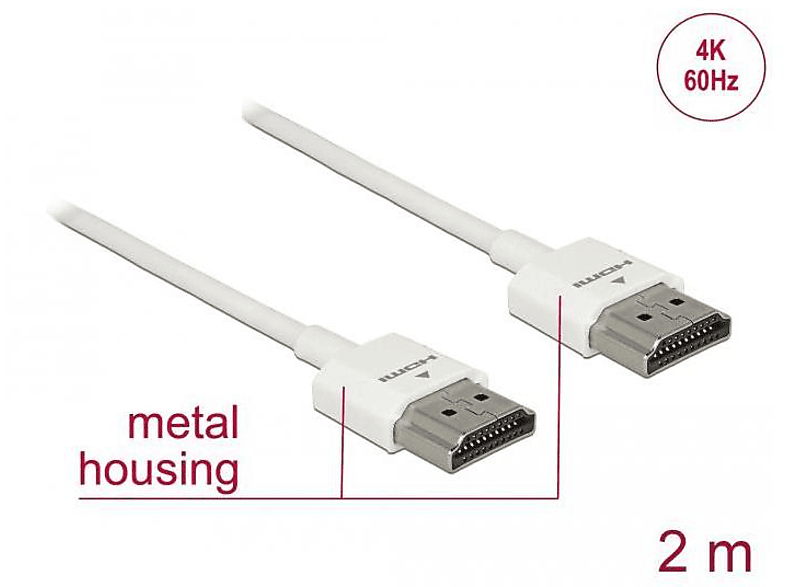 DELOCK 85137 HDMI Kabel, Weiß | HDMI Kabel