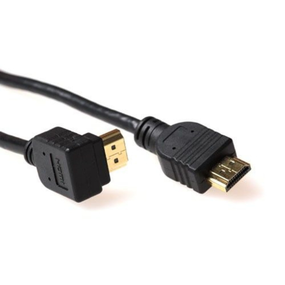 Twee zwarte HDMI-kabels met HDMI-connectoren.