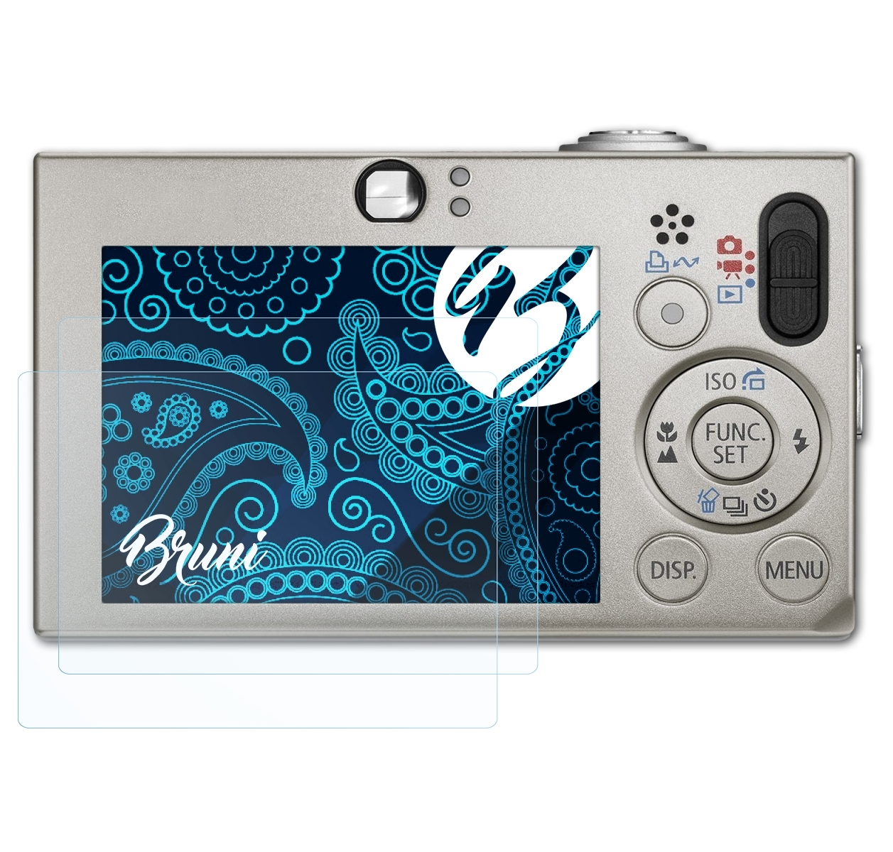 BRUNI 2x Canon IXUS Digital Schutzfolie(für Basics-Clear 70)