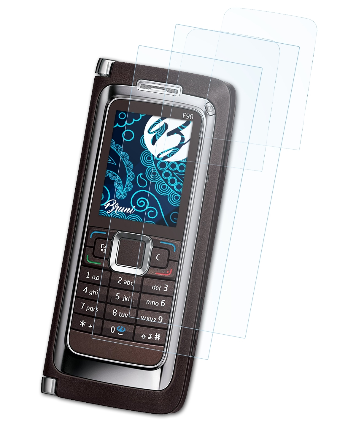 BRUNI 2x Basics-Clear Schutzfolie(für Nokia E90 Communicator)