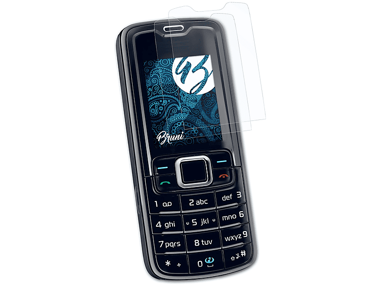 BRUNI 2x Basics-Clear Schutzfolie(für Nokia 3110 Classic)