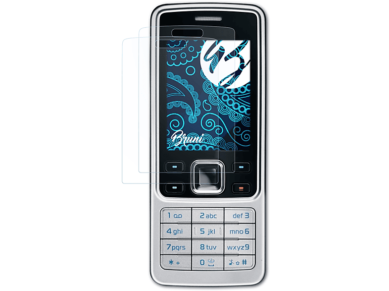 BRUNI 2x Basics-Clear 6300) Schutzfolie(für Nokia