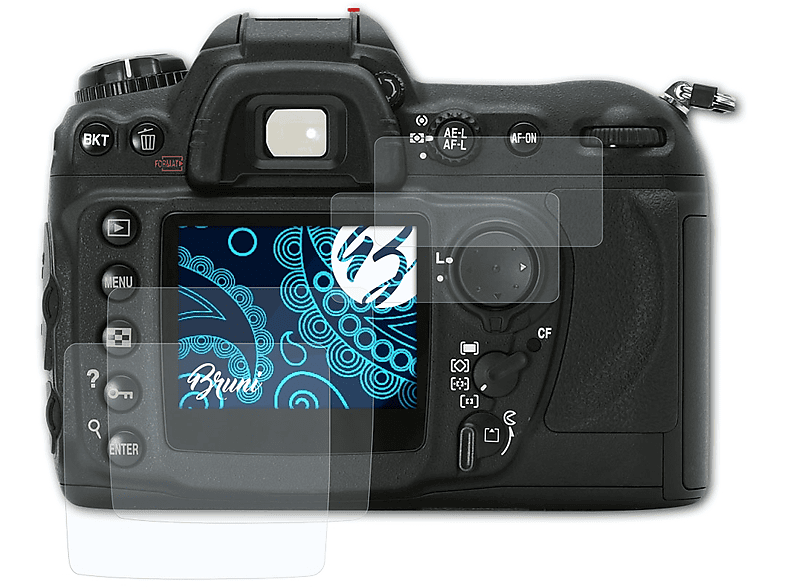 BRUNI 2x Basics-Clear Schutzfolie(für Nikon D200)