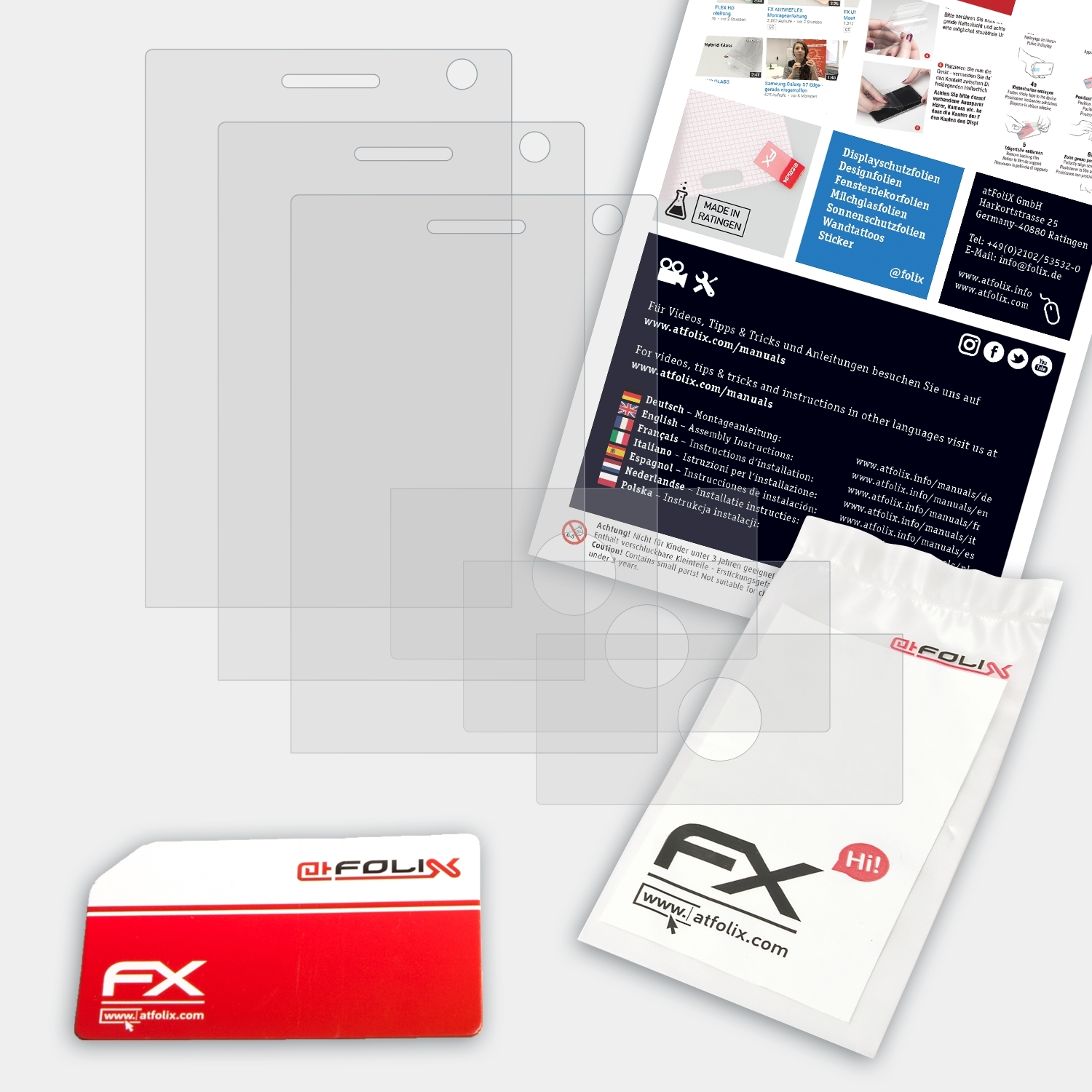 FX-Antireflex HTC P3700) ATFOLIX 3x Touch-Diamond Displayschutz(für