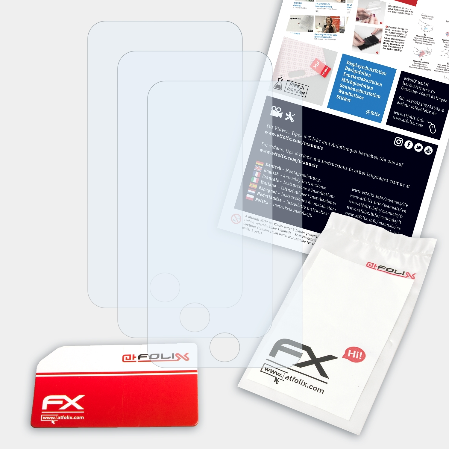 ATFOLIX 3x FX-Clear touch 1G) Displayschutz(für iPod Apple