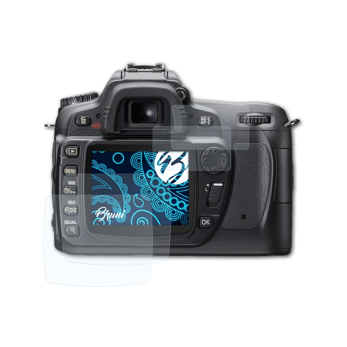 BRUNI 2x Schutzfolie(für Nikon D80) Basics-Clear