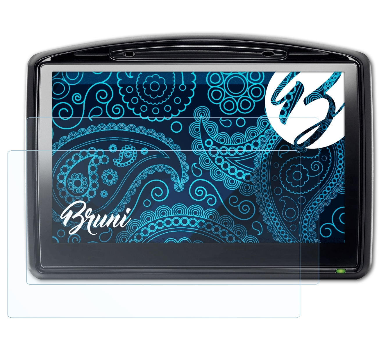 BRUNI 2x Basics-Clear Schutzfolie(für TomTom GO 930 (2008))