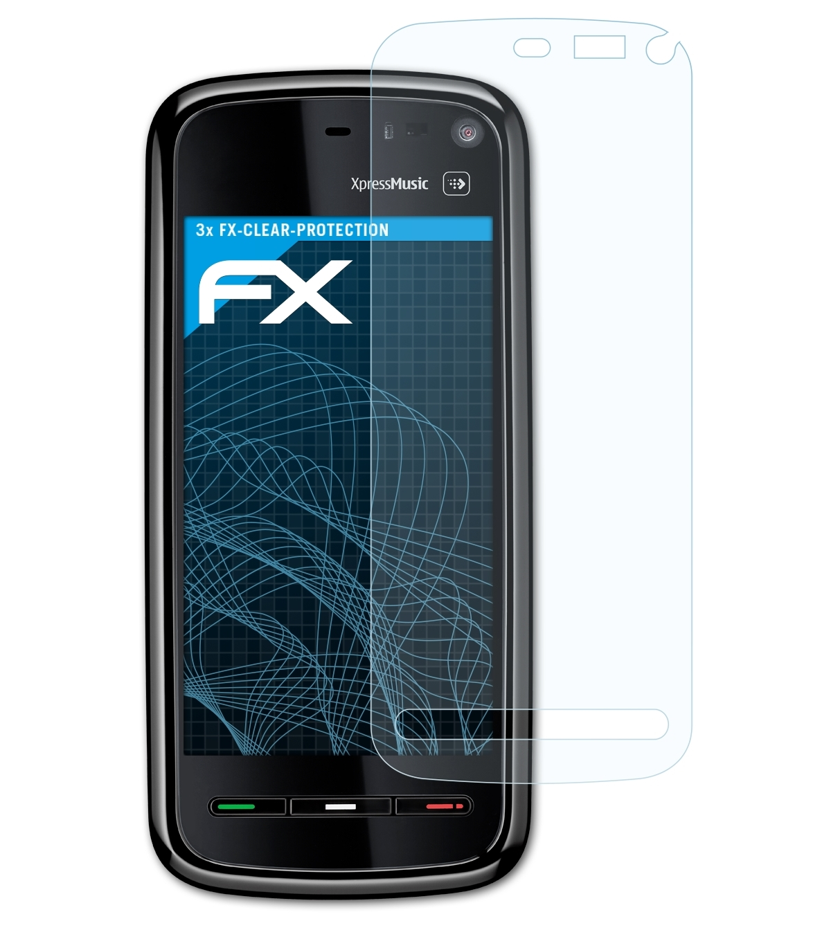 Displayschutz(für FX-Clear 5800 ATFOLIX Nokia XpressMusic) 3x