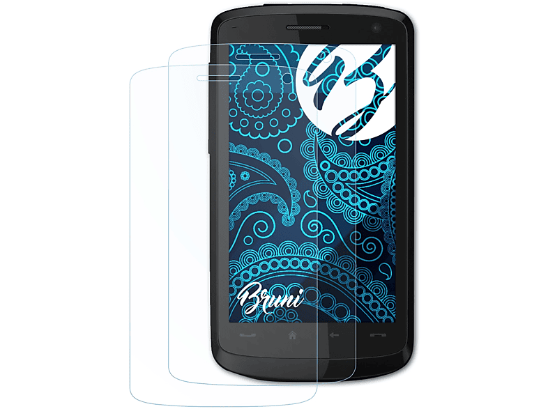 BRUNI 2x Basics-Clear Schutzfolie(für HTC Touch-HD T8282 (Blackstone))