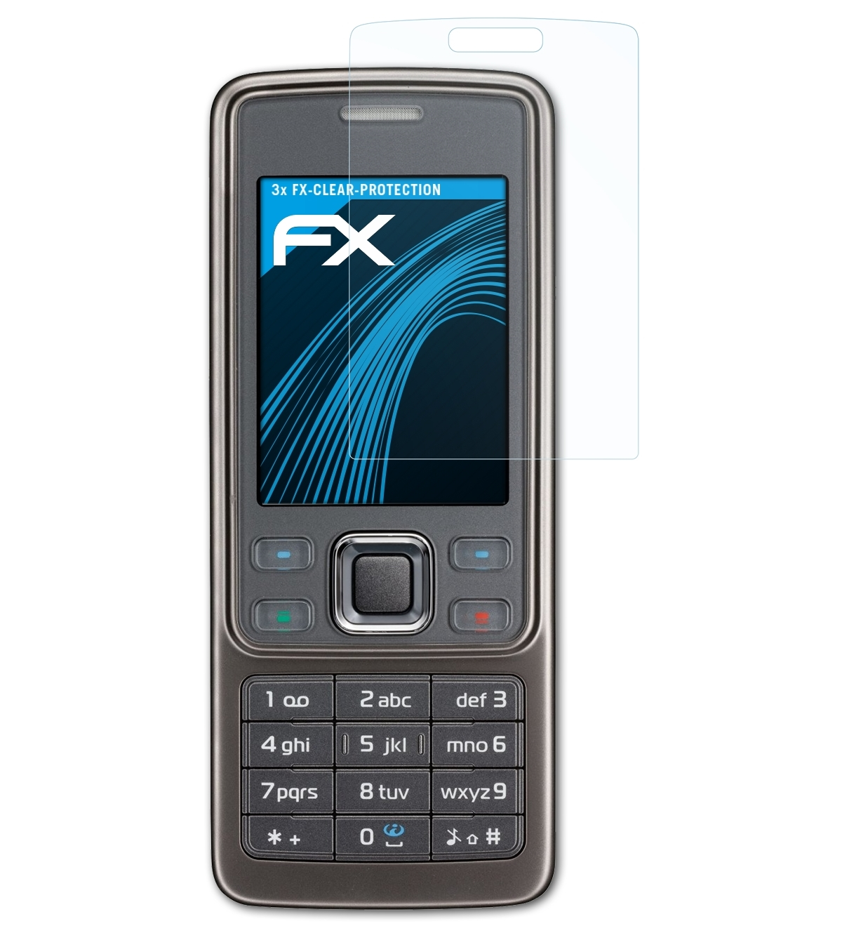 ATFOLIX 3x FX-Clear 6300i) Nokia Displayschutz(für