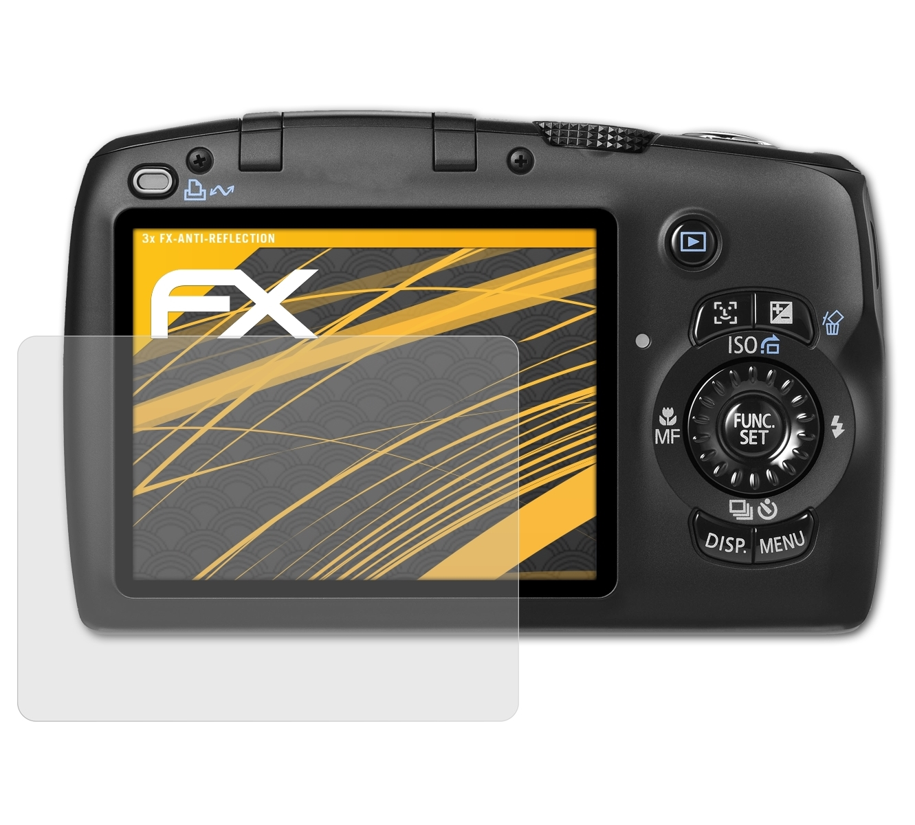 ATFOLIX 3x PowerShot FX-Antireflex Displayschutz(für Canon IS) SX110
