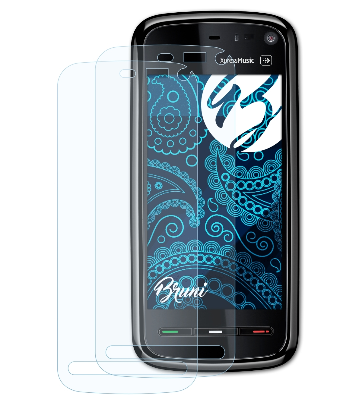 BRUNI 2x Basics-Clear Schutzfolie(für XpressMusic) Nokia 5800