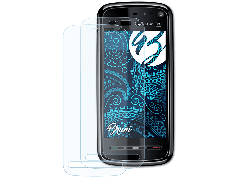 BRUNI 2x Basics-Clear Schutzfolie(für Nokia 5800 XpressMusic)