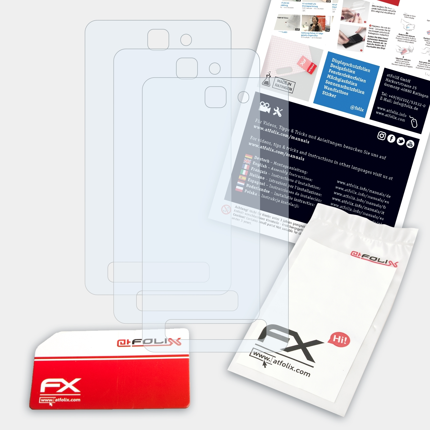 ATFOLIX 3x FX-Clear Displayschutz(für TOUCHWiZ) SGH-F480 Samsung