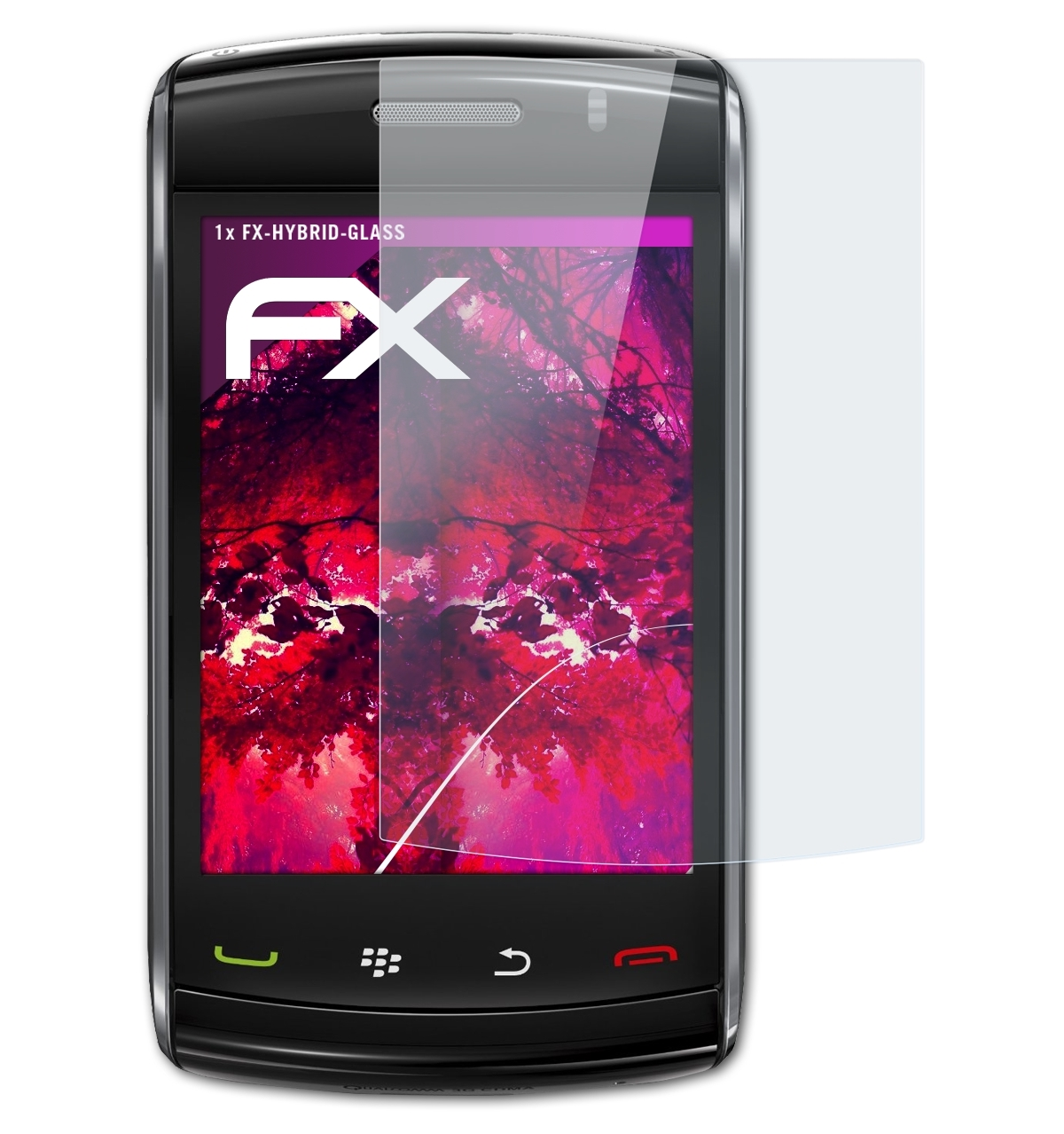 FX-Hybrid-Glass Schutzglas(für Blackberry 9520 ATFOLIX Storm2)