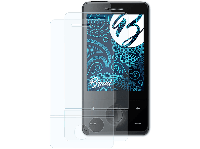 BRUNI 2x Basics-Clear HTC T7272) Schutzfolie(für Touch-Pro