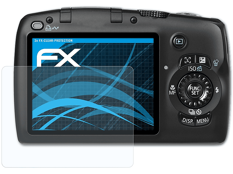 ATFOLIX 3x FX-Clear Displayschutz(für Canon PowerShot IS) SX110