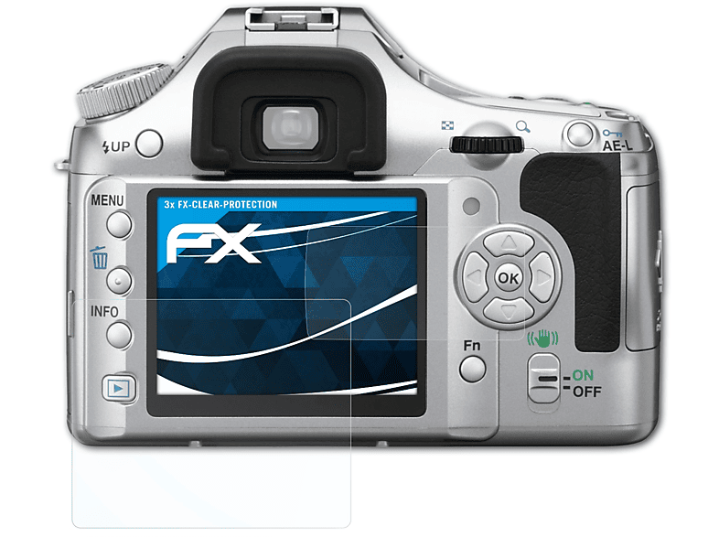 K200D) 3x FX-Clear ATFOLIX Pentax Displayschutz(für