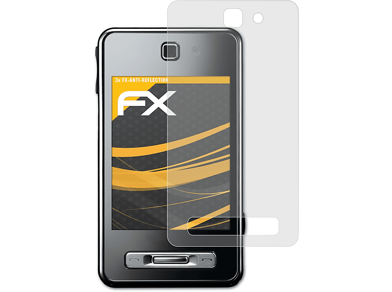ATFOLIX 3x FX-Antireflex Displayschutz(für Samsung SGH-F480 TOUCHWiZ)