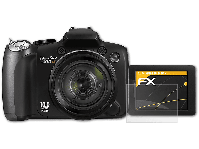 Displayschutz(für SX10 3x Canon IS) FX-Antireflex PowerShot ATFOLIX