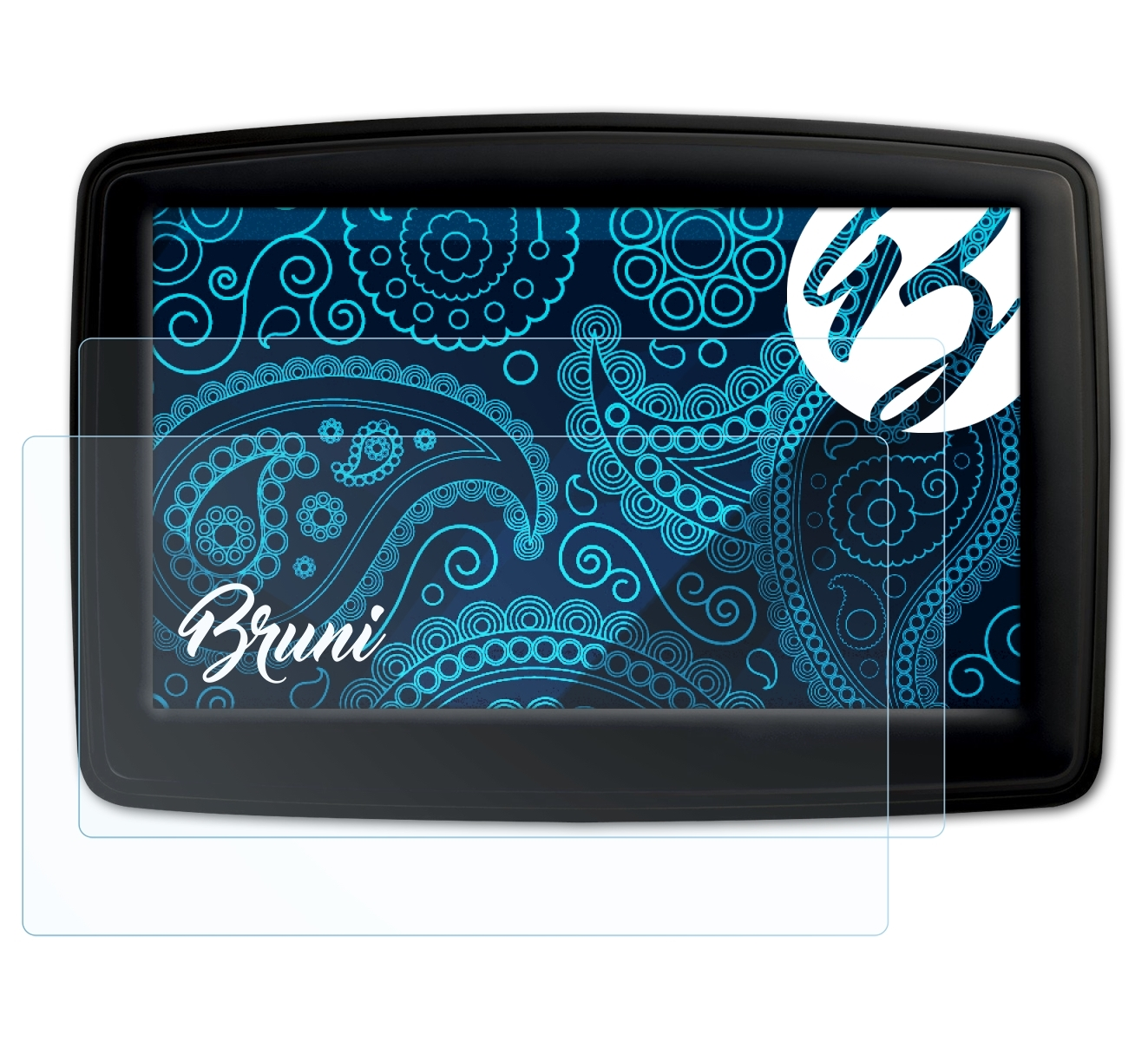 BRUNI 2x Basics-Clear Schutzfolie(für XL TomTom Europe) IQ Routes