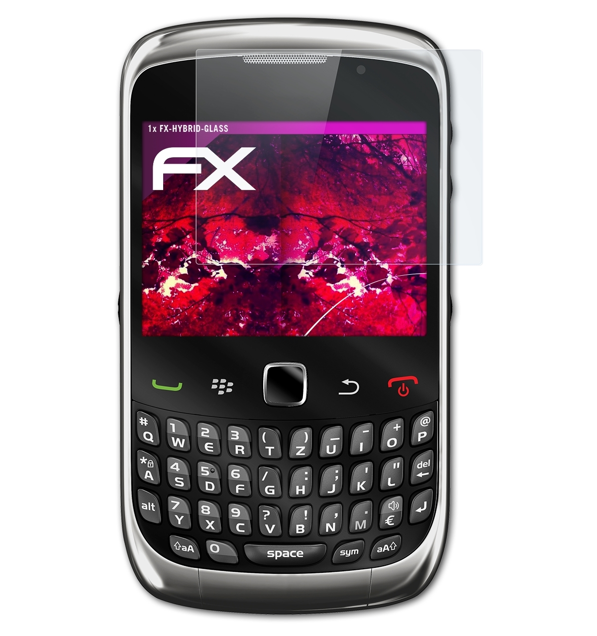 ATFOLIX FX-Hybrid-Glass Schutzglas(für Curve) Blackberry 8900
