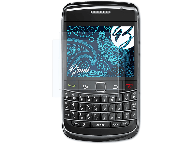 BRUNI 2x Basics-Clear Schutzfolie(für Blackberry 9700 Bold)