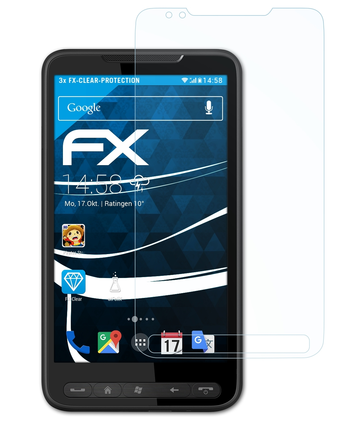 Displayschutz(für 3x (T8585)) FX-Clear HD2 ATFOLIX HTC
