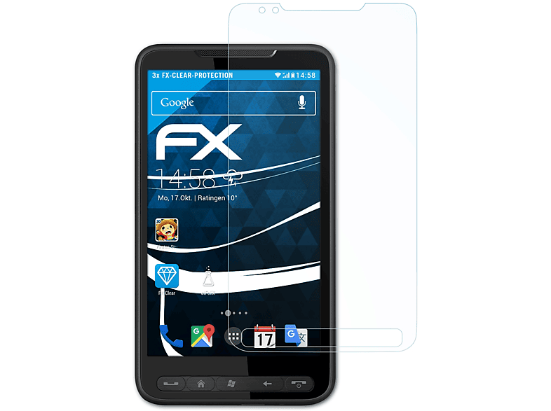(T8585)) Displayschutz(für ATFOLIX 3x FX-Clear HTC HD2