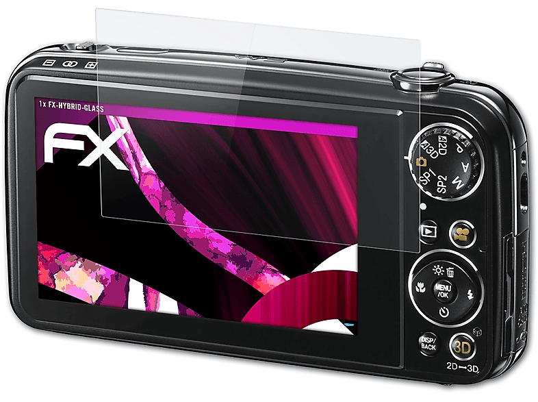 FinePix REAL Fujifilm FX-Hybrid-Glass W1) ATFOLIX 3D Schutzglas(für