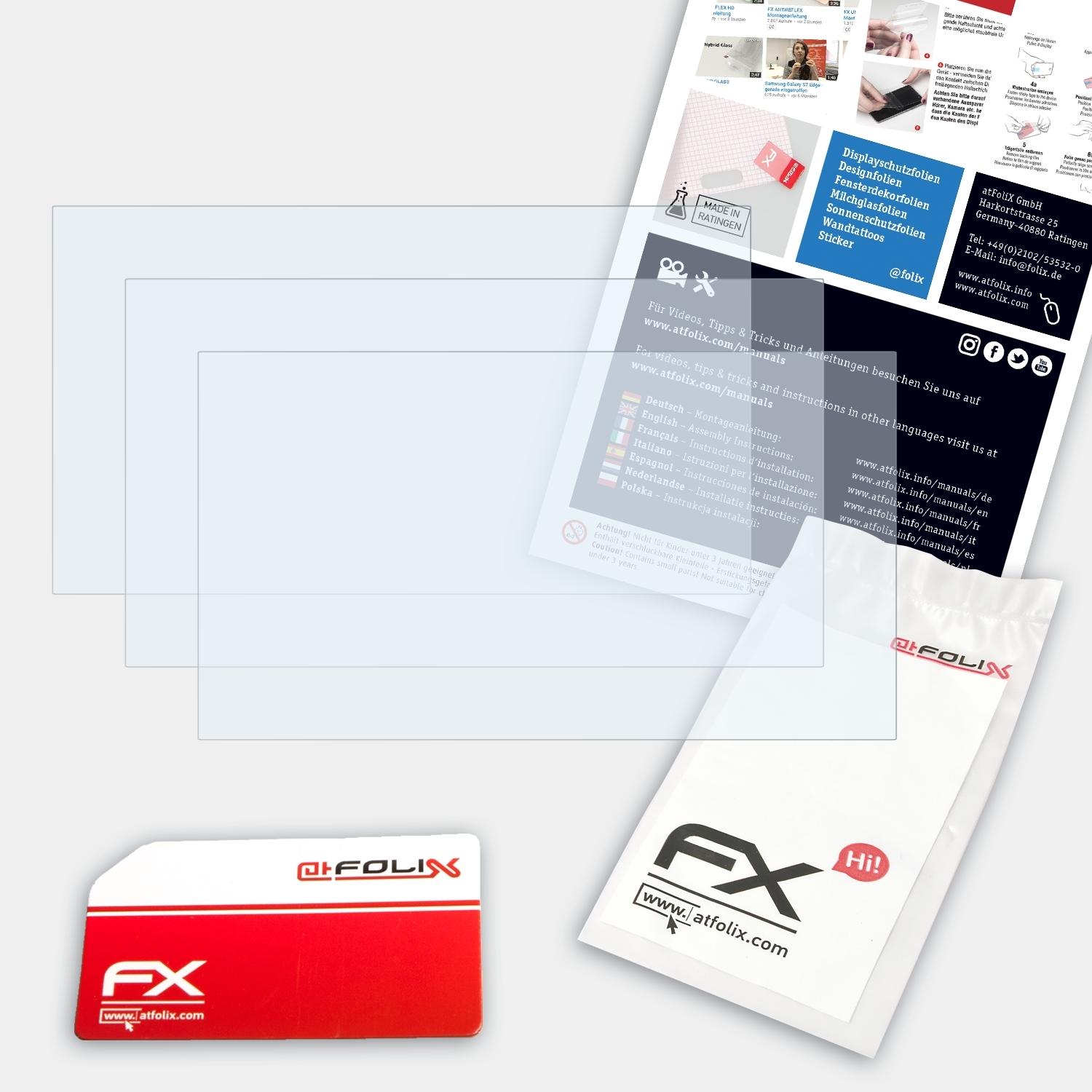 ATFOLIX 3x FX-Clear Displayschutz(für Panasonic HDC-SD66)
