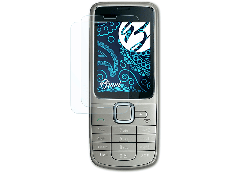 BRUNI 2x Basics-Clear Schutzfolie(für Nokia 2710 Navigation Edition)