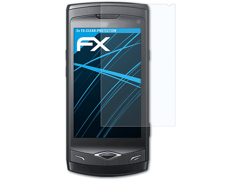 3x (GT-S8500)) FX-Clear Samsung ATFOLIX Wave Displayschutz(für