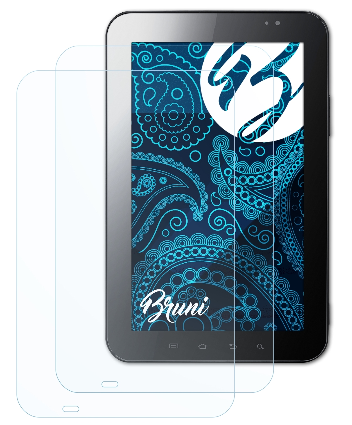 BRUNI 2x Basics-Clear Schutzfolie(für Galaxy Samsung Tab (GT-P1000))