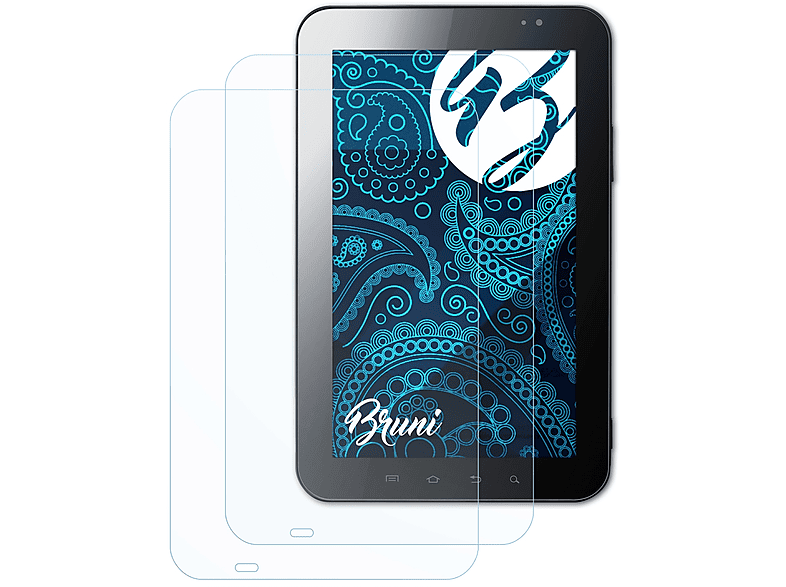 BRUNI 2x Basics-Clear Schutzfolie(für Samsung Galaxy Tab (GT-P1000)) | Tabletschutzfolien