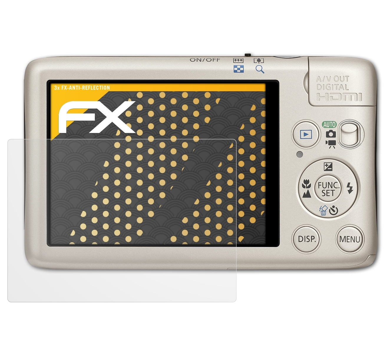 ATFOLIX 3x FX-Antireflex Displayschutz(für Digital Canon IXUS 130)