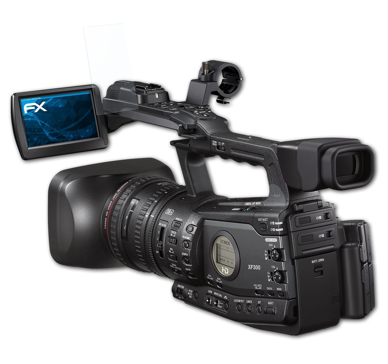 ATFOLIX 3x FX-Clear Canon XF300) Displayschutz(für