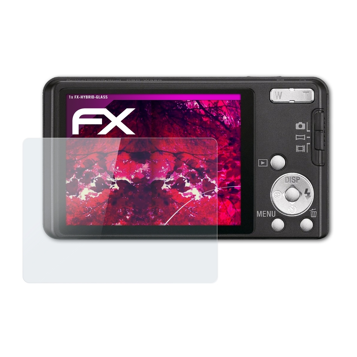 DSC-W350) FX-Hybrid-Glass ATFOLIX Sony Schutzglas(für