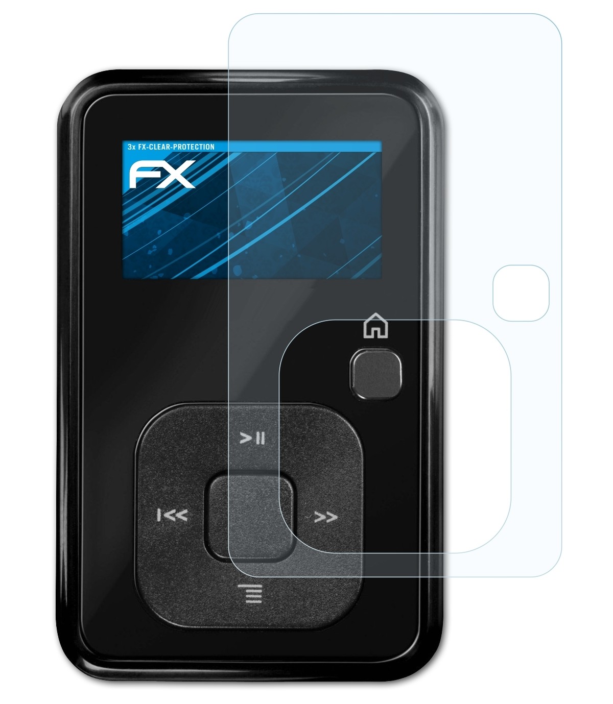 ATFOLIX Displayschutz(für Sandisk Sansa FX-Clear Clip+) 3x