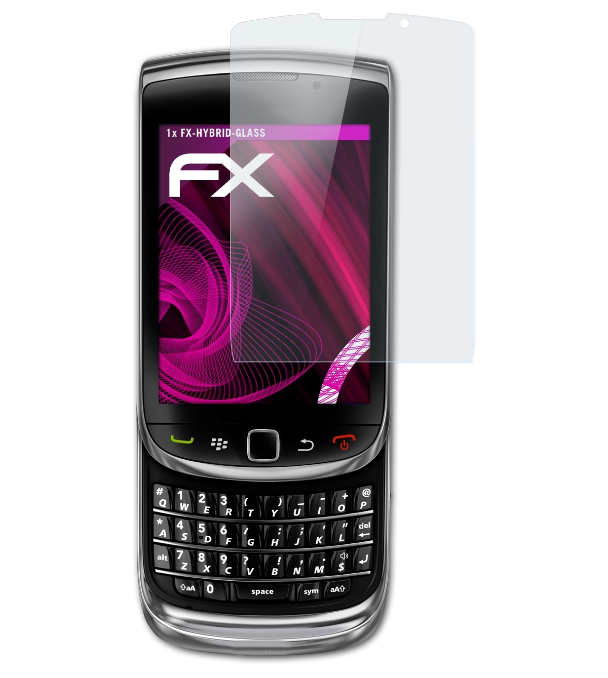 ATFOLIX FX-Hybrid-Glass Schutzglas(für Blackberry Torch 9800)