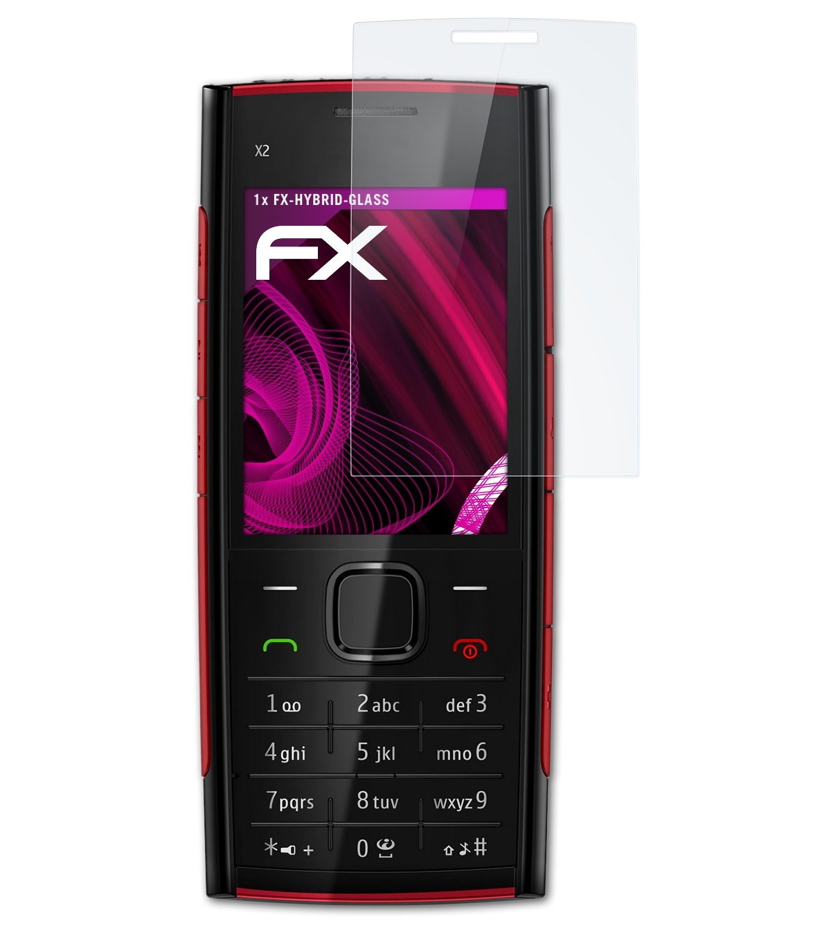 X2) Nokia FX-Hybrid-Glass Schutzglas(für ATFOLIX