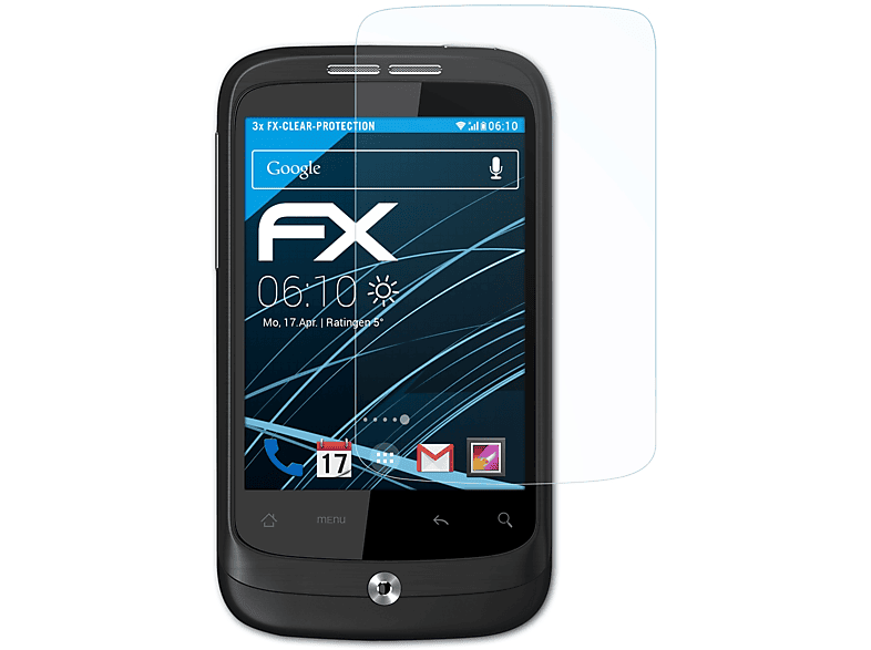 ATFOLIX 3x FX-Clear Displayschutz(für HTC Wildfire)
