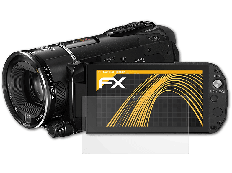 ATFOLIX 3x FX-Antireflex Displayschutz(für Canon Legria (Vixia) HF S21)