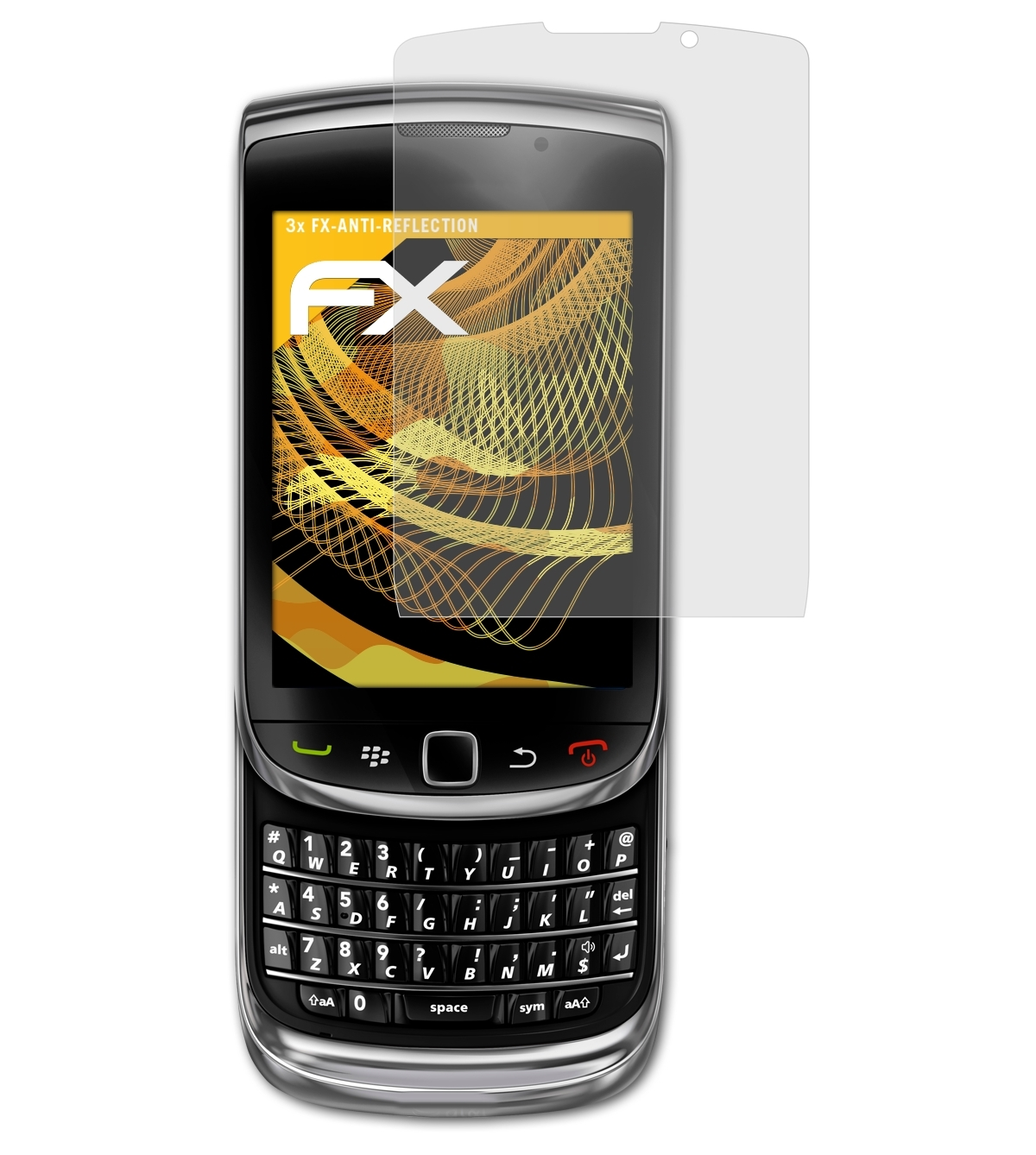 9800) ATFOLIX Displayschutz(für 3x Torch Blackberry FX-Antireflex