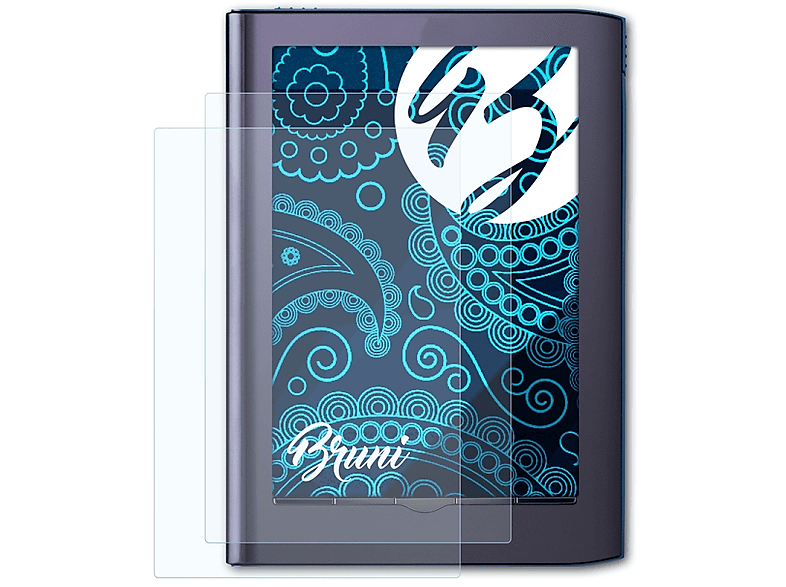 BRUNI 2x Basics-Clear Schutzfolie(für Reader Pocket PRS-350 Edition) Sony