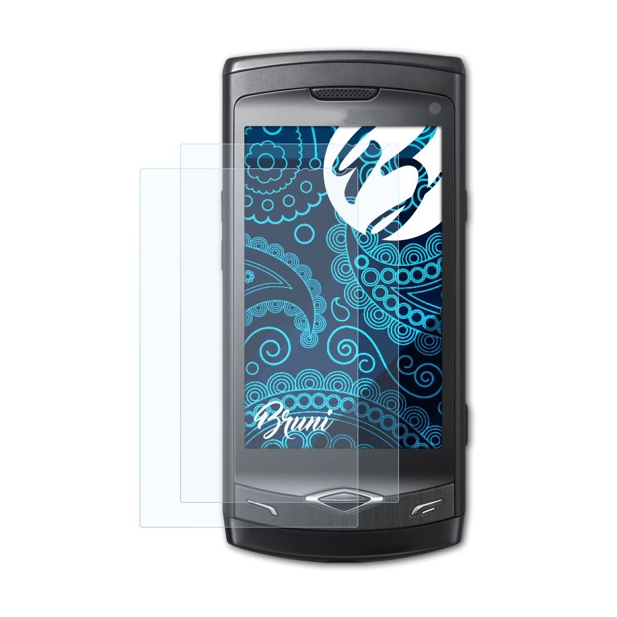 BRUNI 2x Basics-Clear Wave Schutzfolie(für (GT-S8500)) Samsung